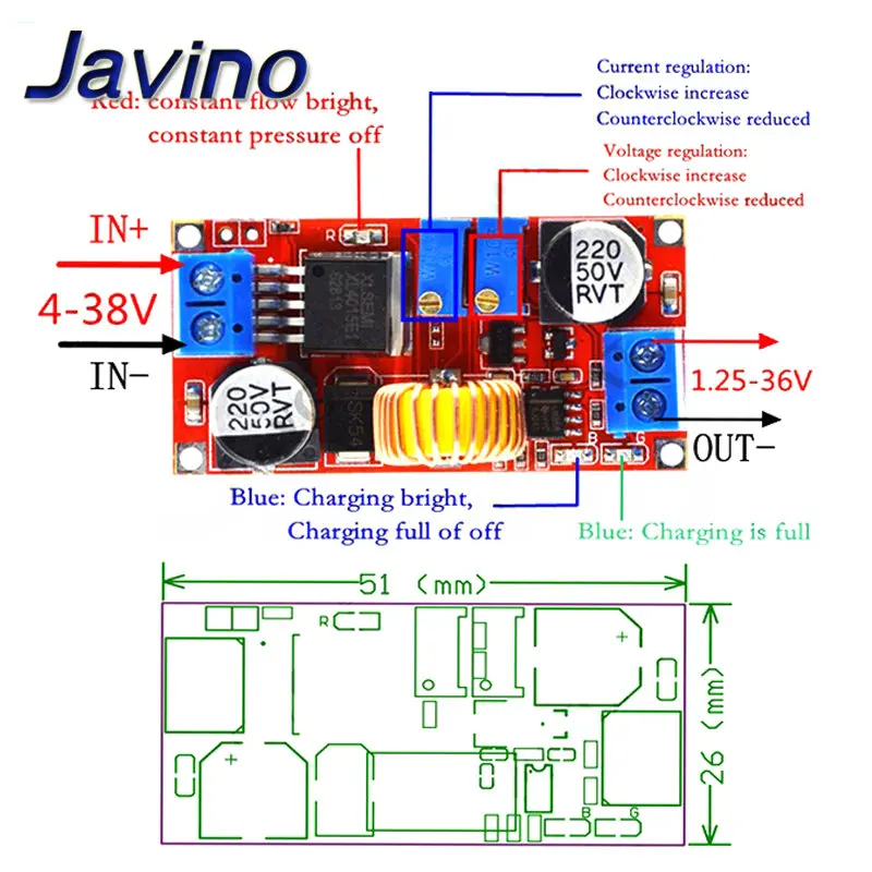 XL4015 E1 5A DC В DC CC CV литиевая батарея понижающая зарядная плата светодиодный преобразователь питания литиевый модуль зарядного устройства