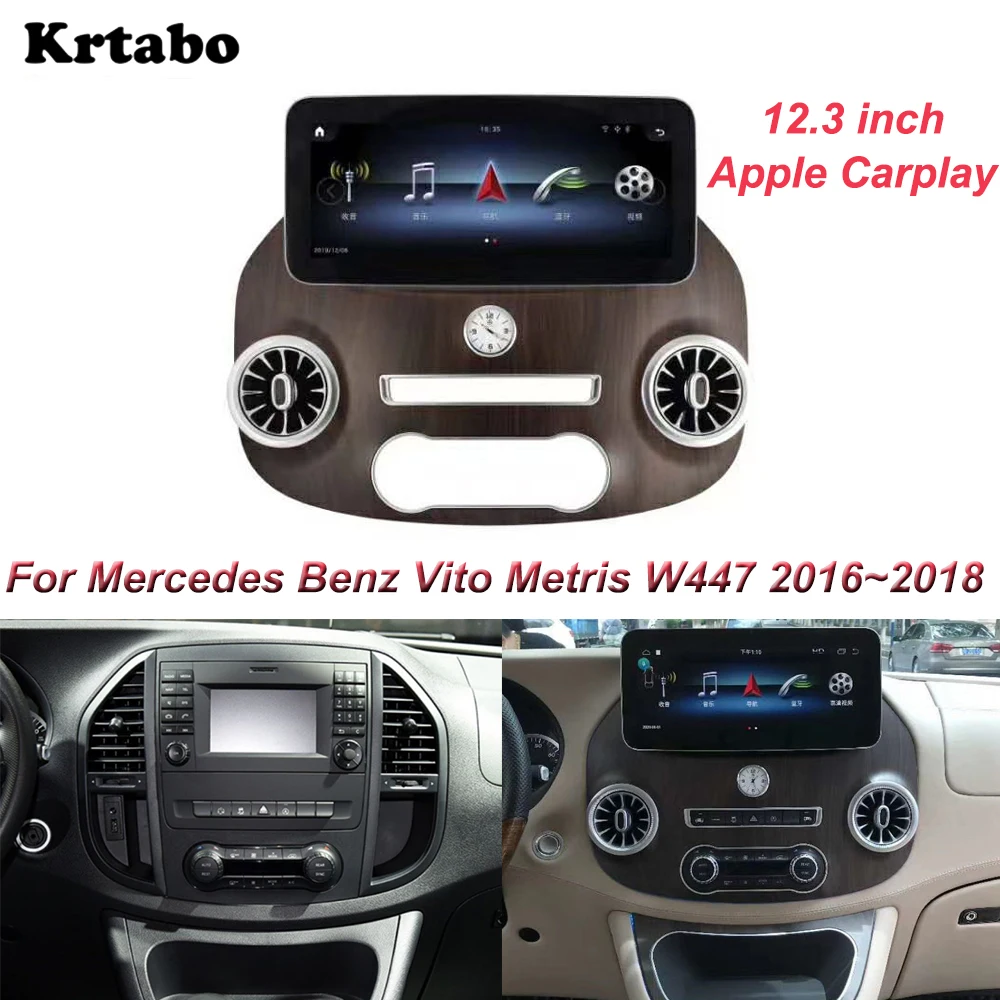 

Android Multimedia Player For Mercedes Benz Vito Metris W447 2016~2018 12.3 inch Screen 9.0 system Car radio Apple Carplay