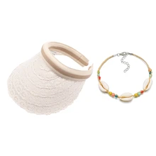 Богемский Браслет ручной работы из натуральной морской раковины, Модный женский браслет и летний кружевной Пустой Топ с козырьком для улицы, модный Hollo