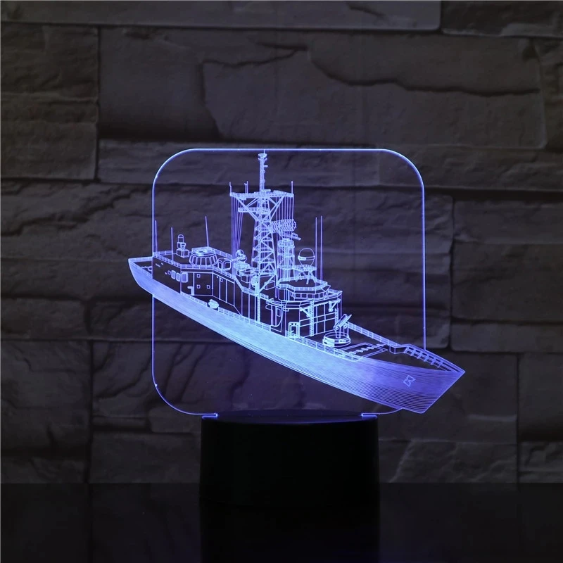 Морской корпус бермуды призрак корабль лодка 7 цветов лампа 3d Визуальный светодиодный ночник для детей сенсорный Usb Настольный Lampara лампе ночник - Испускаемый цвет: 7 Colors Changeable