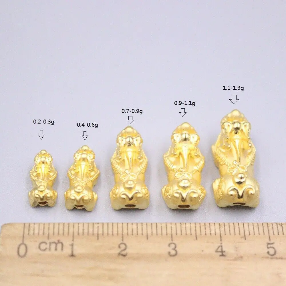 

1PCS Solid Pure 24K 3D Yellow Gold Pendant Women Men Coin Bowknot Pixiu Figure Bead Pendant