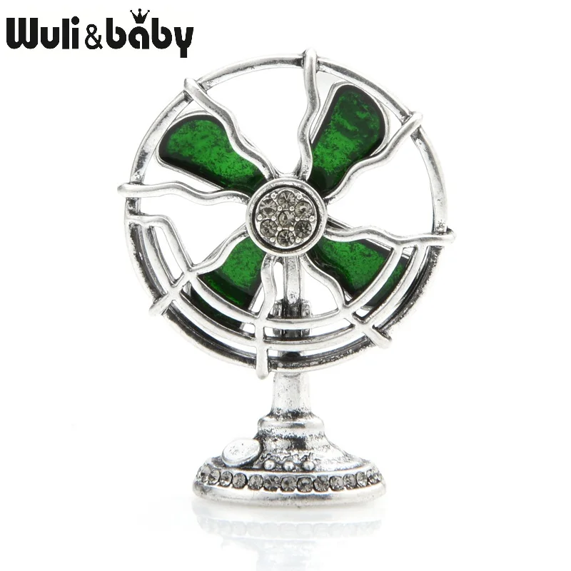 Wuli&ampbaby New Design Electric Fan Brooches For Women Metal 3-color Enamel Party Casual Brooch Pins Gifts | Украшения и
