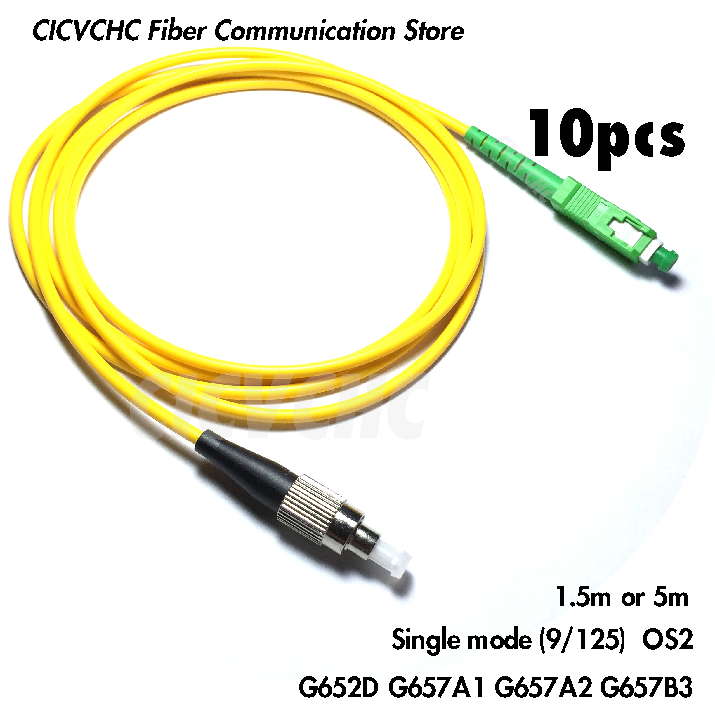 10 шт. FC/UPC-SC/APC-Fiber Patchcord-SM(9/125) G657B3, G657A2, G657A1, G652D-3.0mm кабель/перемычка