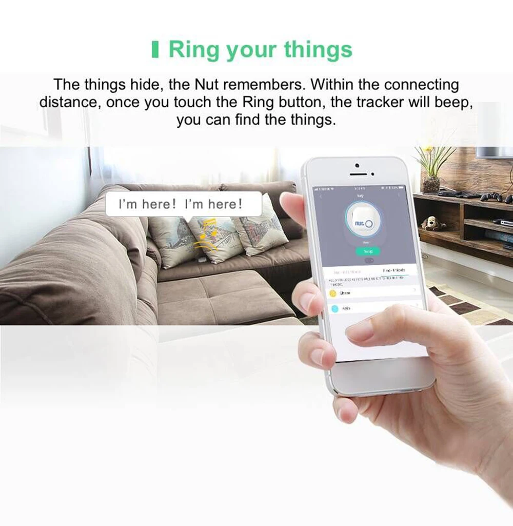 Nut 2 Mini Bluetooth Key Tag Finder Anti Lost Reminder Smart Tracker For Android Phone BT4.0 Wireless Tracker for Child Wallet