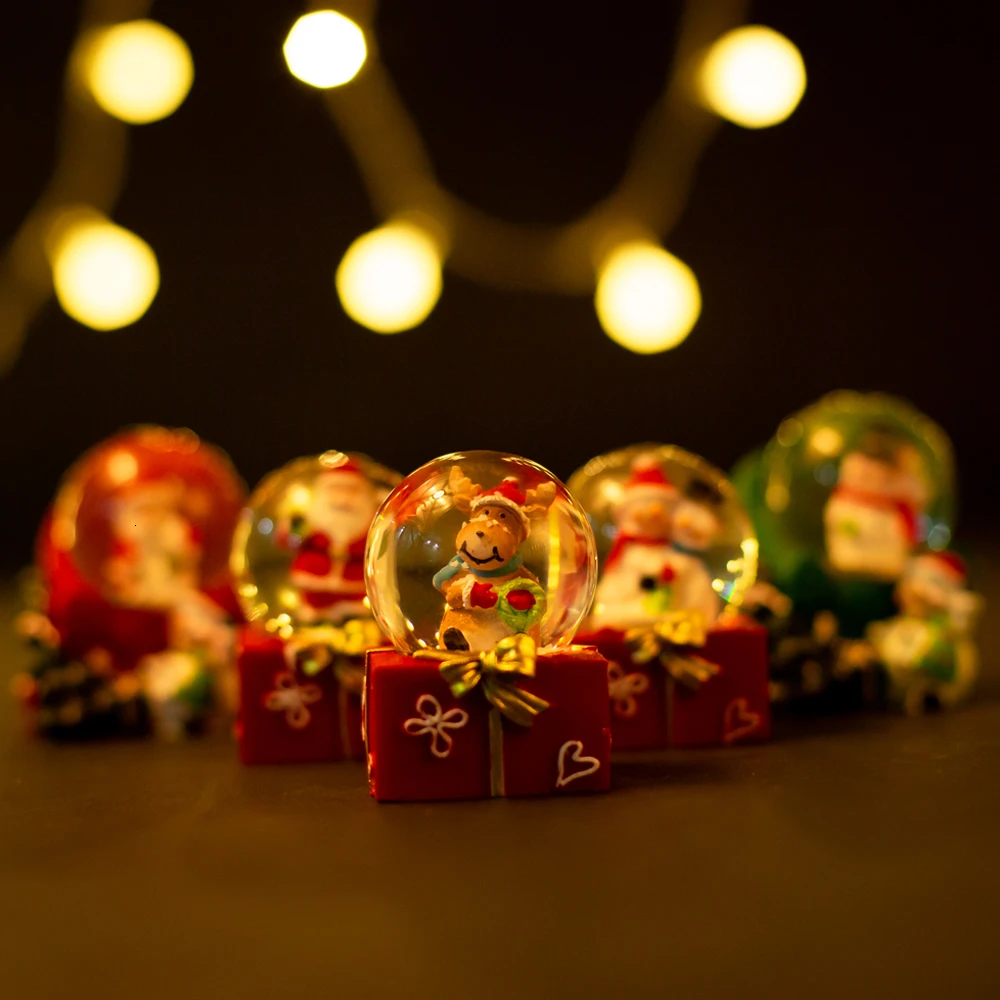 Шар со снегом Рождественский Снежный шар с Санта Клаусом Лось хрустальный шар снежные подарки на год Прямая поставка