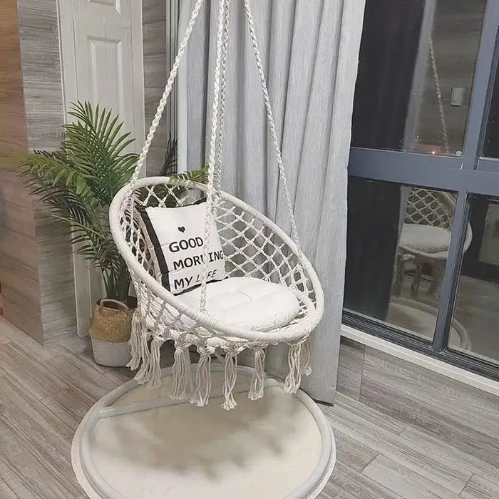 

Round Weaving Swing Chair Nordwing Hammock Hanging Chairs Chair(Excluding Hardwares and Cushion) Fashion Style Tassel
