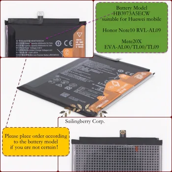 

Battery suitable for Huawei-mobile Mate20X EVA-AL00/EVA-TL00/EVA-TL09、Honor note10 RVL-AL09 with battery model HB3973A5ECW