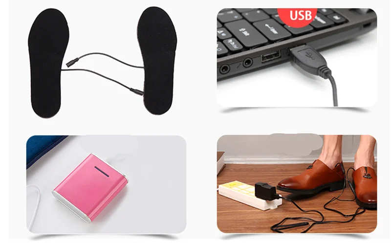 1 пара USB стельки для обуви с подогревом, согревающие стельки для ног, теплые носки, коврик, зимние уличные спортивные стельки, Теплые Зимние Стельки