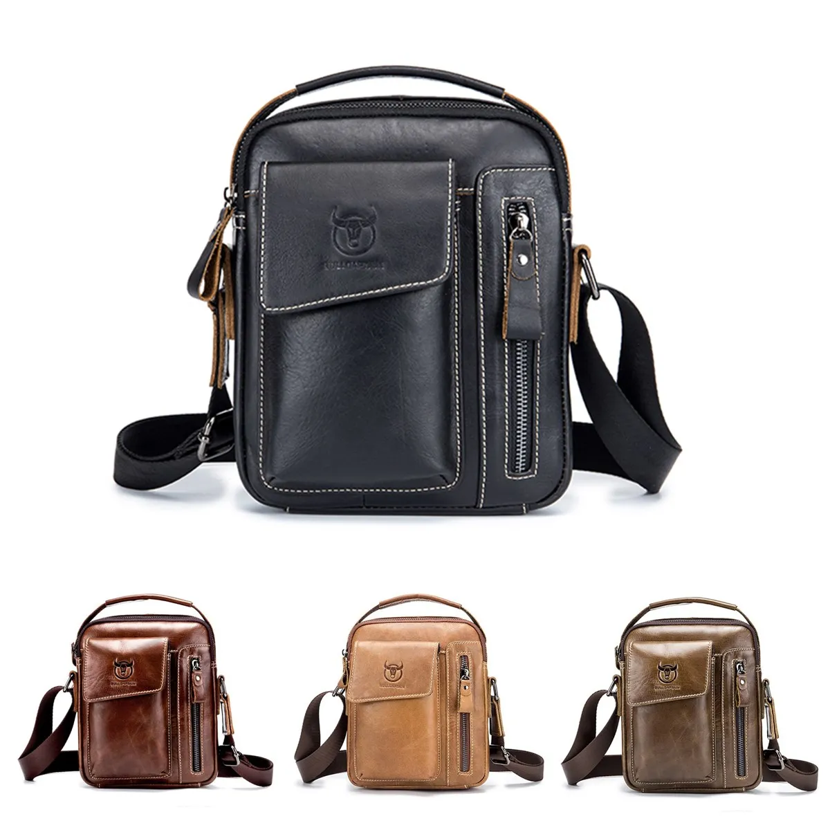 

Messenger Bag Men's Shoulder Genuine Leather Bags Fashion Small Male Man Crossbody Bags For men Vintage Business Leather Bag