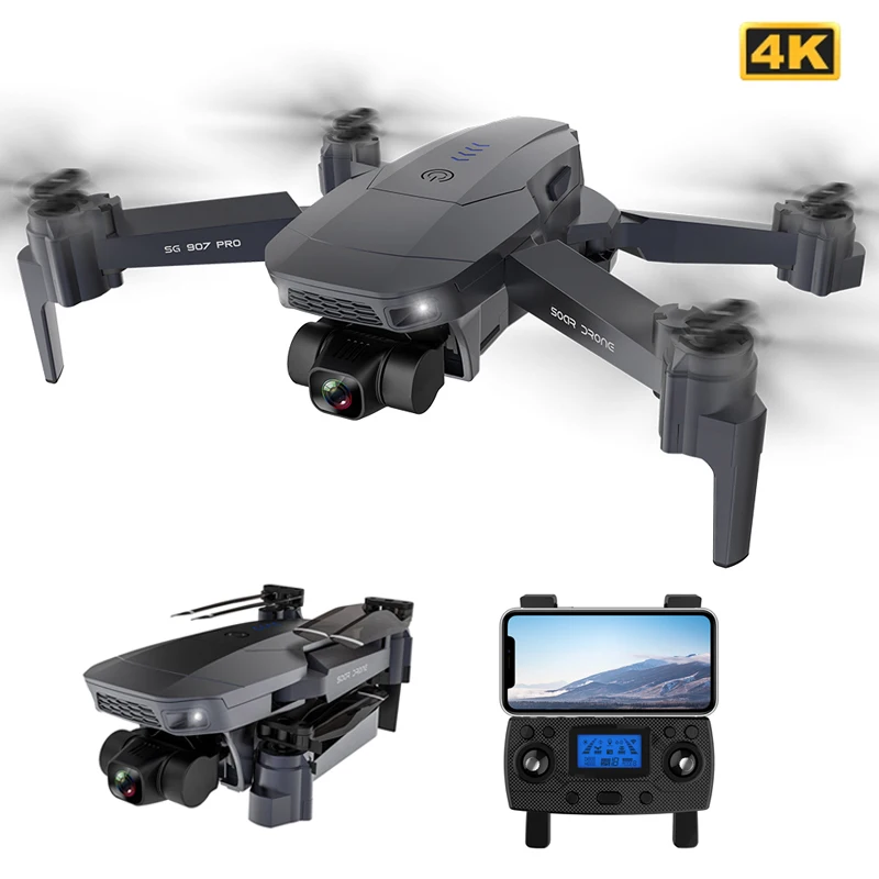 US $109.99 Sg907 Pro Drone 5g Wifi Fpv Foldable Dron 4k Hd Front Camera Rc Quadcopter Positioning Camera Follow Me Gesture PhotosVideo