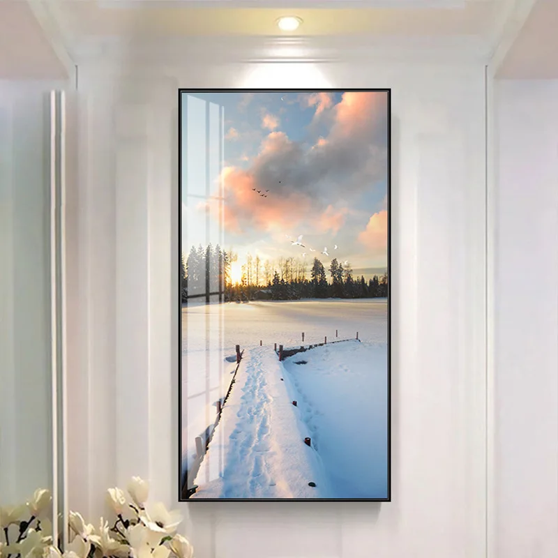 Fog Reef Snow Mountain Lake Pine Forest Wall Art Canvas Painting Nordic Posters And Prints Wall Pictures For Living Room Decor