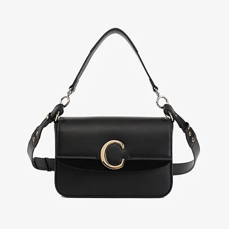 Женская сумка из натуральной кожи, сумка через плечо, роскошные сумки, женские сумки, дизайнерская сумка с металлическим кольцом, сумка цвета хаки, сумки-мессенджеры - Цвет: black01