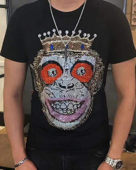 monkey Весна и лето, новая популярная футболка высокого качества в европейском и американском стиле, популярная футболка с коротким рукавом для отдыха для молодых мужчин - Цвет: monkey