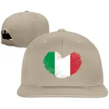 Итальянский флаг в форме сердца мужчины/женщины бейсбольная кепка, унисекс плоские шляпы Билла водителя грузовика