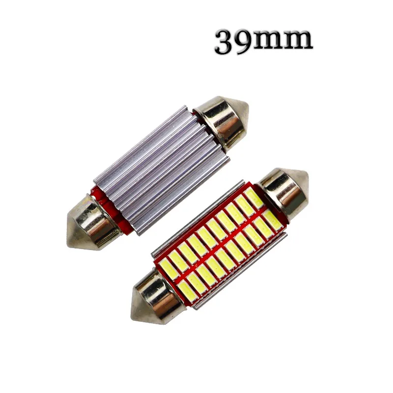 100 шт. купольные огни гирлянда C5W Canbus 31 мм 36 мм 39 мм 41 мм 12 16 20 24 SMD 4014 светодиодный неполярный 0.1A внутренняя карта света белый 12В
