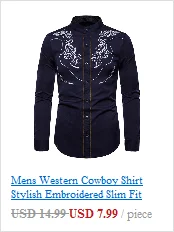 Мужская рубашка Camisa Masculina, модная, стильная, с вышивкой, рубашка с длинными рукавами с вышитыми розами в американском западном стиле