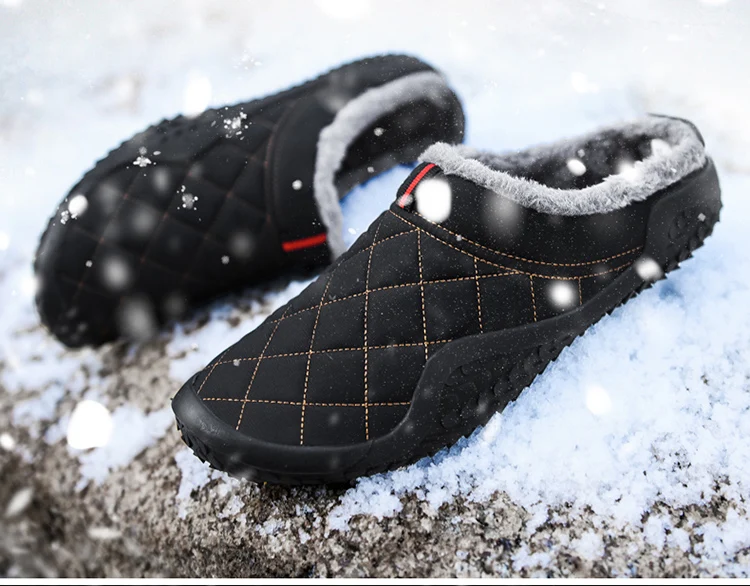 Водонепроницаемые мужские тапочки; зимняя теплая парусиновая обувь с мехом; мягкие домашние тапочки; Вьетнамки; мужская повседневная обувь; zapatos hombre