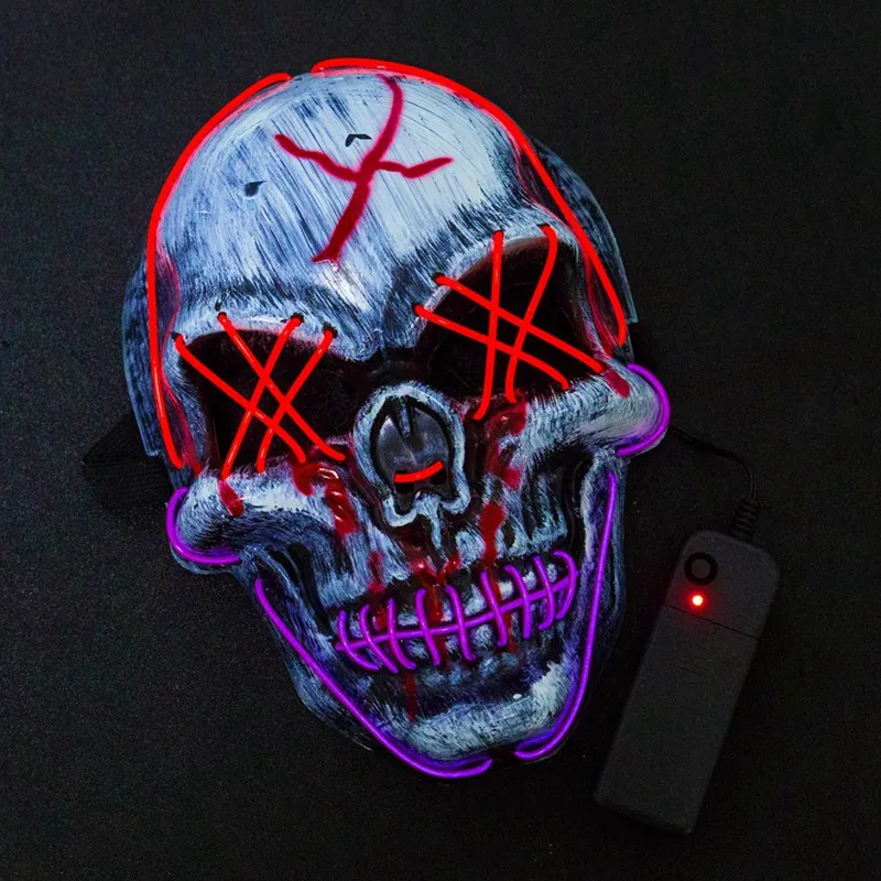 

2019 Halloween Skull LED Cold Light Glowing Mask Colors Random Delivery