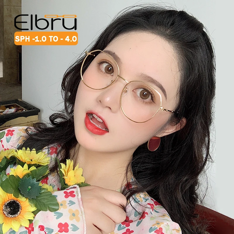 Стекло для близорукости Elbru с металлической отделкой женщин и мужчин прозрачное