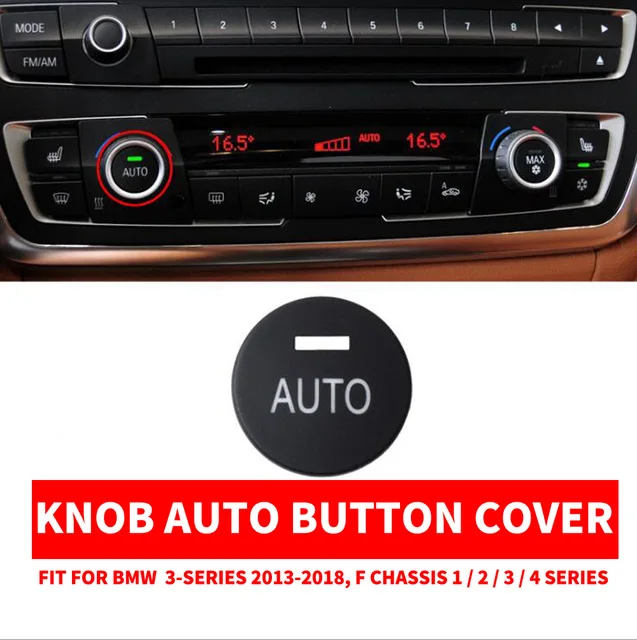 АБС-пластик, автомобильный Кондиционер компакт-дисков цифровой Управление ключа накладка Стикеры для BMW F30 F80 F31 F32 F33 F35 2013-18 1/2/3/4 серии - Название цвета: Knob Auto Button