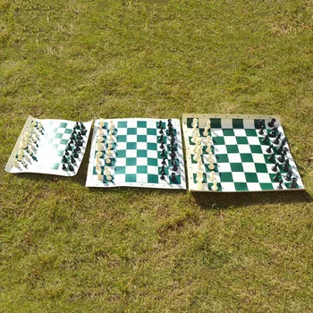 

High-quality Chess Games Set Portable Outdoor Sports Chess Games Shoulder Straps Travel Plastic Chess Pieces