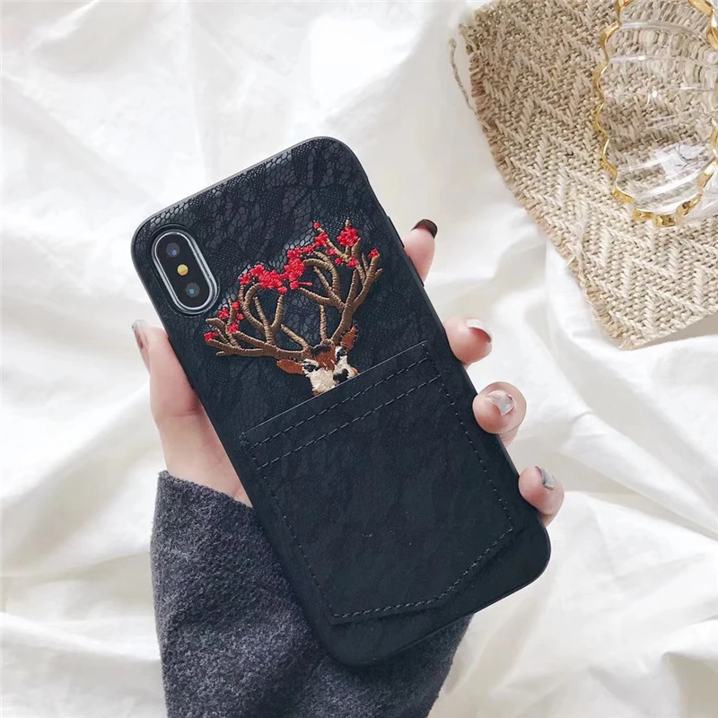 Роскошный бутон шелковой текстуры Milu Олень чехол для телефона для iphone 11 11 Pro Max XR XS Max X 6 7 8 Plus полное заднее покрытие с карманом