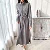 Colorfaith New 2022 Autumn Winter Women Dresses Turtleneck Drawstring Oversize Korean Split Knitted Elegant Long Dresses DR1029 ► Photo 3/6