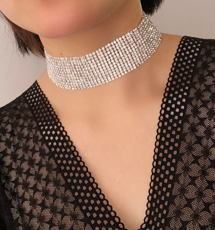 Designer Irregular Crystal Neckalce For Women Men Choker Collar Kpop  Aesthetic Rhinestone Back Chain Body Jewelry Sexy Festival