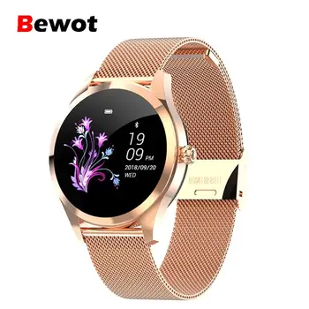 

Bewot Women Fashion Smart Watch KW10 Heart Rate Sleep Monitor Message Call Reminder IP68 Waterproof Smartwatch for Android Ios
