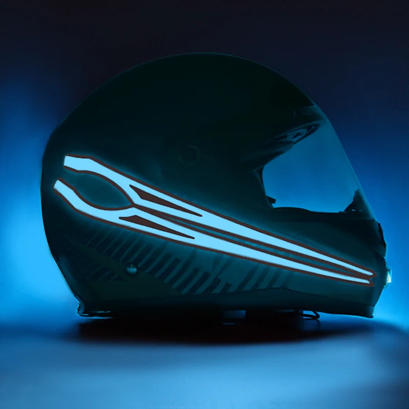 2 Pcs Motorcycle Helmet Lights Night Riding Cold Bicycle Signal Flashing Stripe LED Luminous Lamp Sticker Waterproof Durable