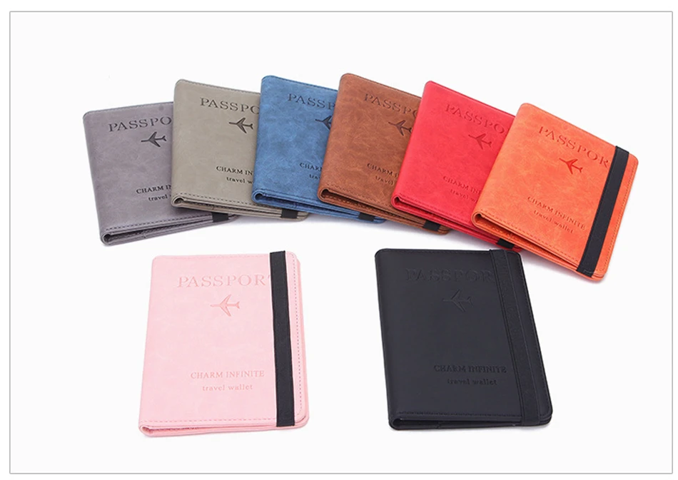 Women Men RFID Vintage Business Passport Covers Holder Multi-Function ID Bank Card PU Leather Wallet Case Travel Accessories