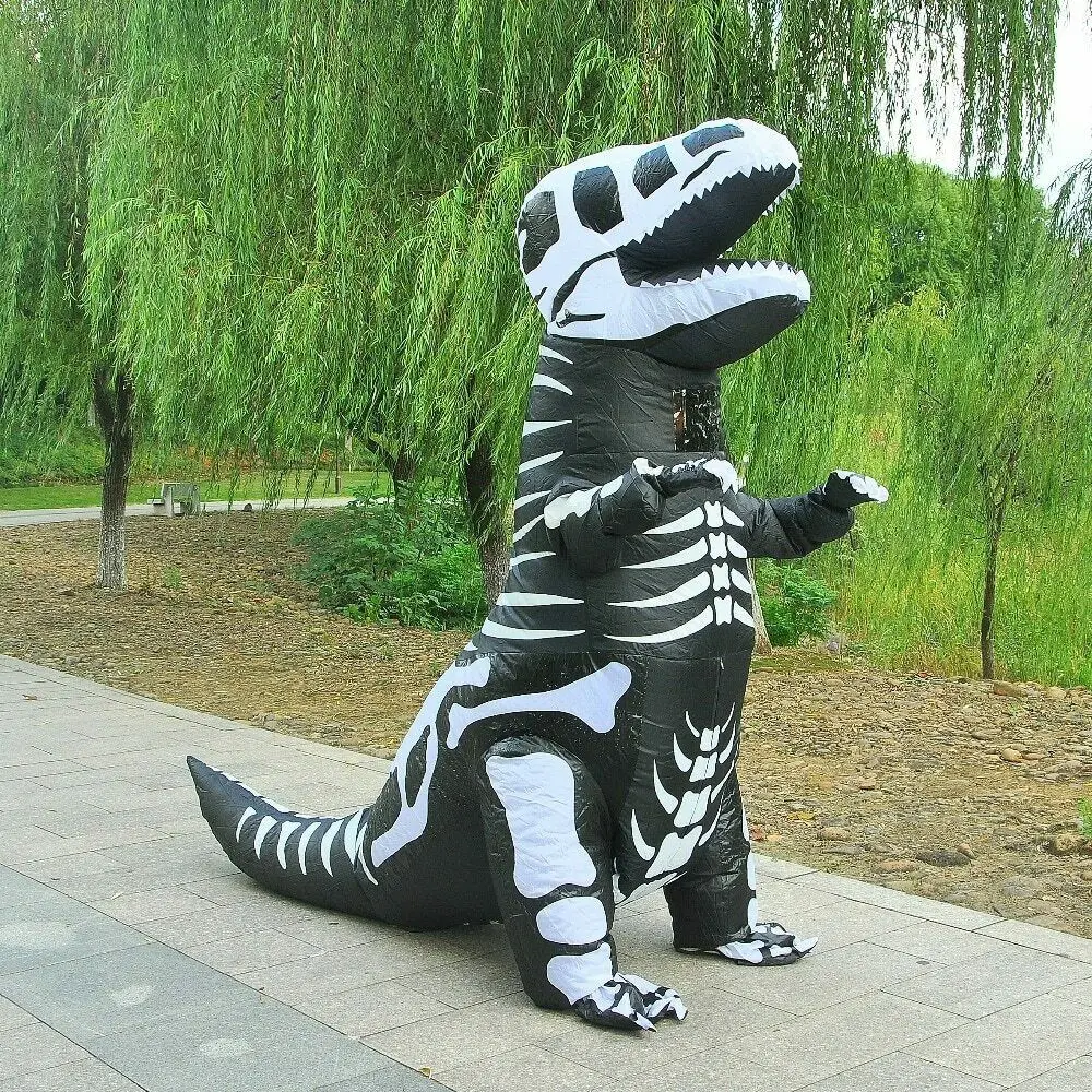 Halloween Inflatable Costume Black Dinosaur Mascot Suit Cosplay Party Game Dress Outfits Advertising Carnival Xmas Easter Adults