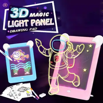

3D Magic Drawing Pad LED Light Luminous Board Intellectual Development Toys Children Painting Learning Tool