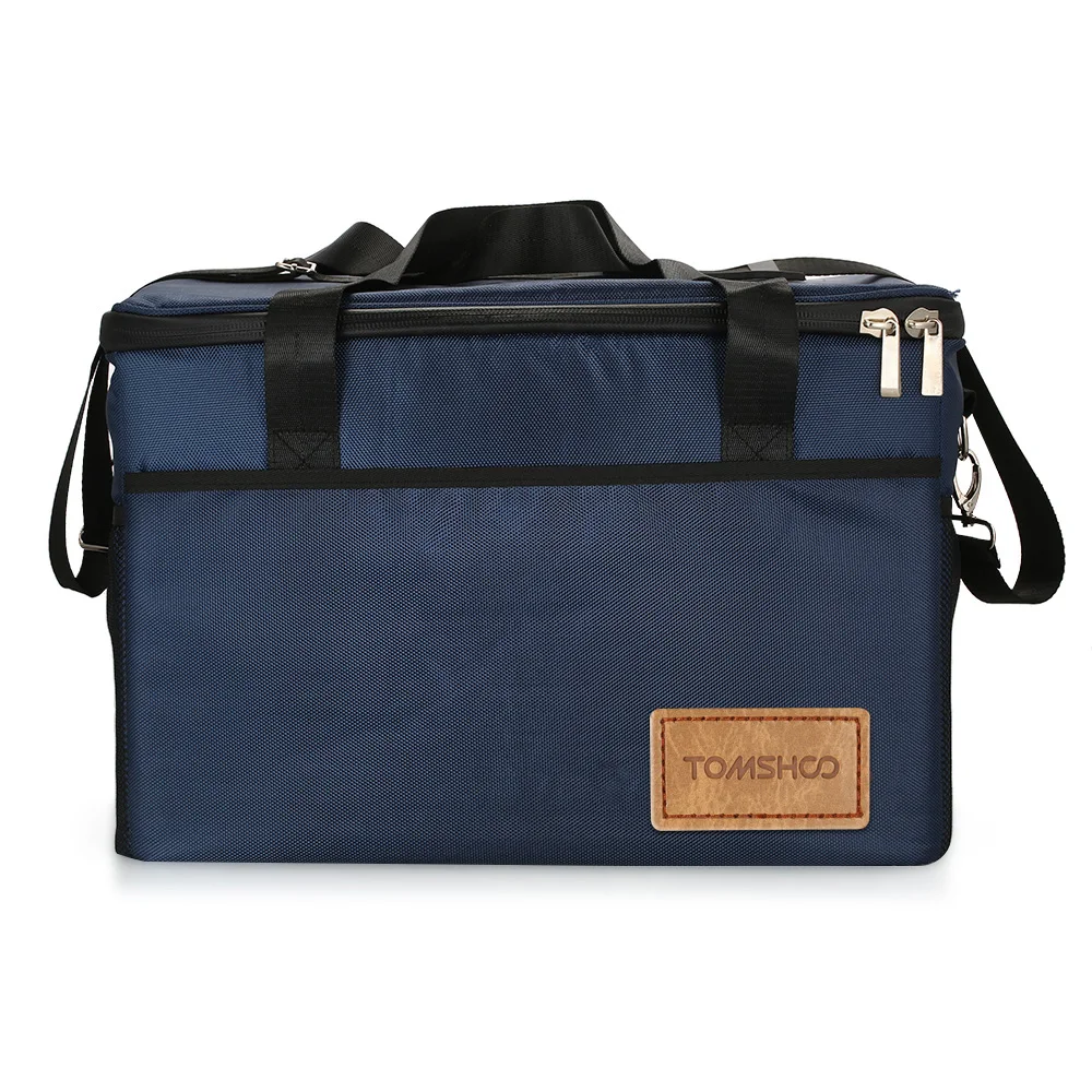 

TOMSHOO Large Capacity Insulated Lunch Bag Foldable Ice Cooler Tote Grocery Bag Picnic Food Delivery Carrier Bag for Camping