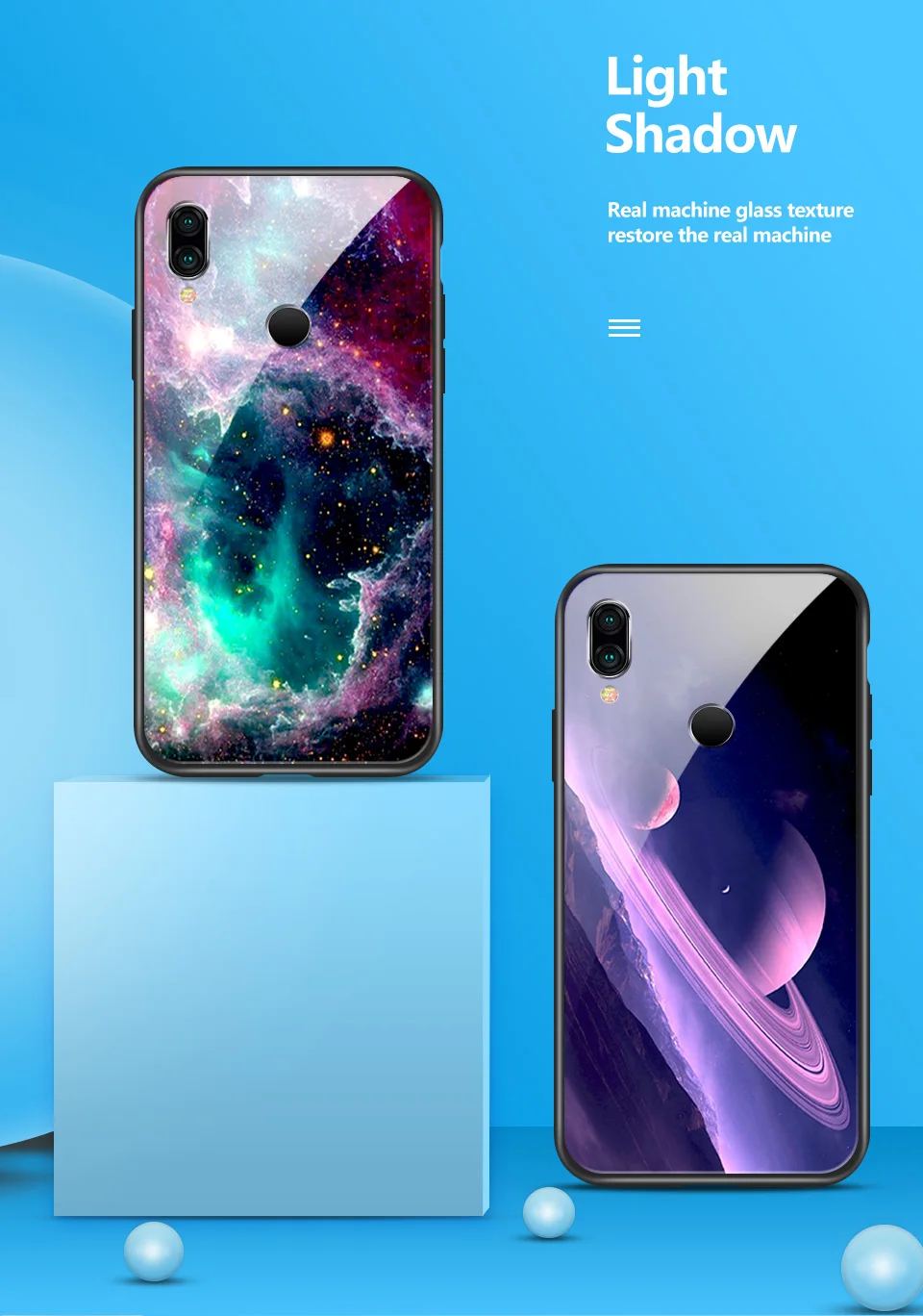 Для Xiaomi Redmi Note 6 звездный узор закаленное стекло чехол для телефона Redmi Note 7 мягкий силиконовый край полная защита жесткий чехол