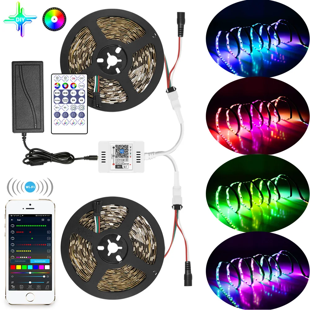 10 м уличная домашняя умная WIFI приложение WS2811 IC RGB Dreamcolor Светодиодная лента 5050