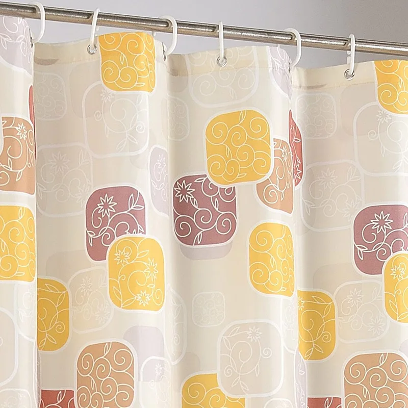 Yellow Geometry Pattern Bathroom Shower Curtain Thickened Polyester Fabric Waterproof Shower Curtains Simple and Modern Curtain