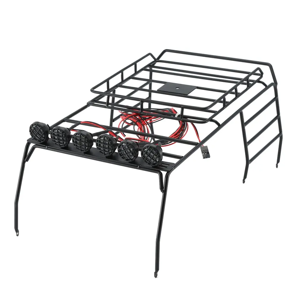 

RC Roof Rack Luggage With Multi-function LED Light for 1/10 AXIAL SCX10 D110 D90 Roof Rack Crawler RC Car Model Toys Parts