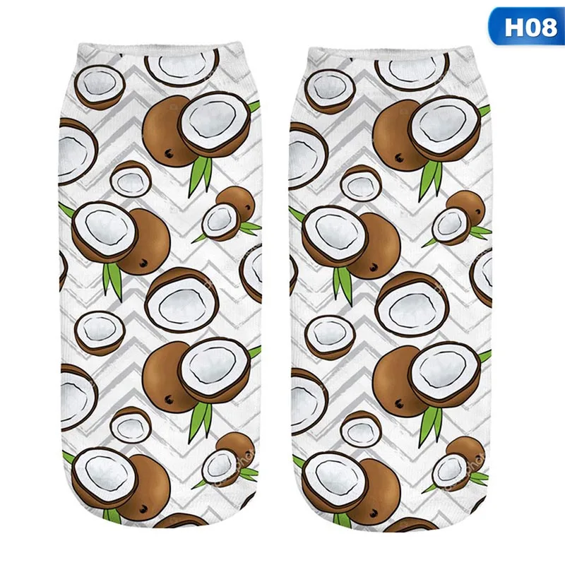 SK1361H08 Новые модные 3D цифровые Носки с рисунком Harajuku еда фрукты носки с мультяшками для женщин - Цвет: SK1361H08
