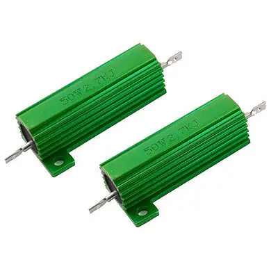 Крепление на шасси 50W 2,7 K Ohm 5% Зеленый алюминиевый чехол резистор с проволочной обмоткой 2 шт