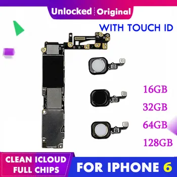 

Original unlocked for iphone 6 Motherboard without / with Touch ID for iphone 6 Logic Boards with IOS Fingerprint function