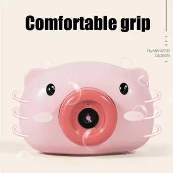 

Automatic Bubble Blower with Light Music Electric Cartoon Pig Maker Camera Toy DXAD