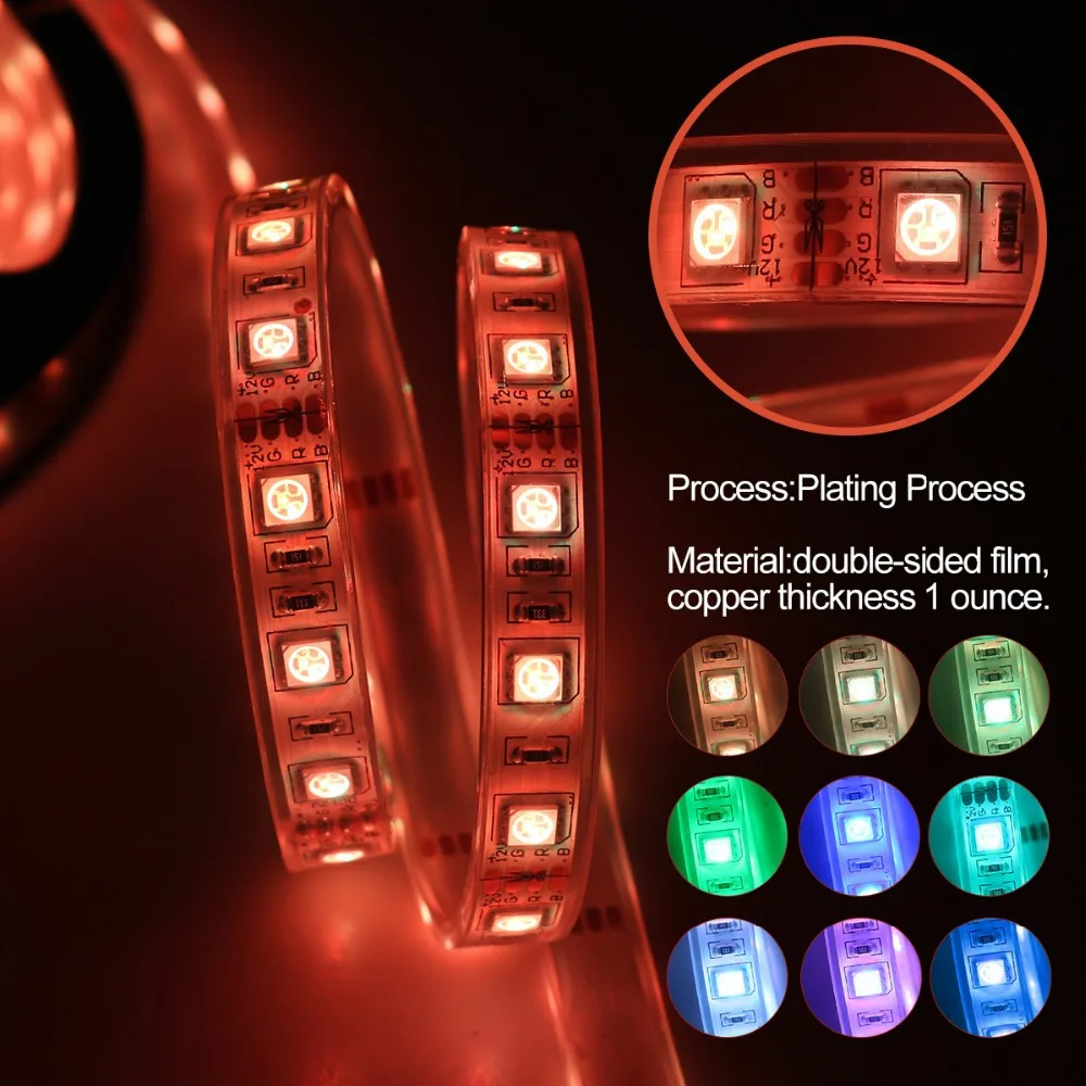 5M/lot DC12V SMD 5050 IP68 Waterproof Led Strip Light Flexible Roll Tape 60LEDs/m for Aquarium Underwater Swimming Pool kitchen outdoor Decoration