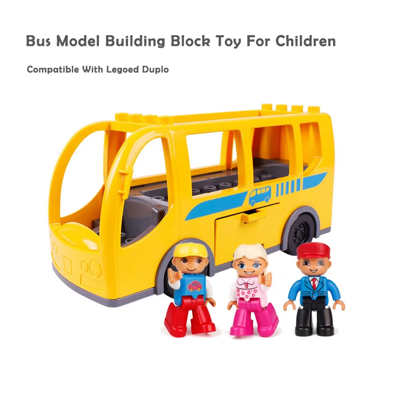 

Compatible Legoed Duploed Building Blocks Toys For Children Big Size Brick Building Blocks Toys Bus Model Toys Car Toys For Boys