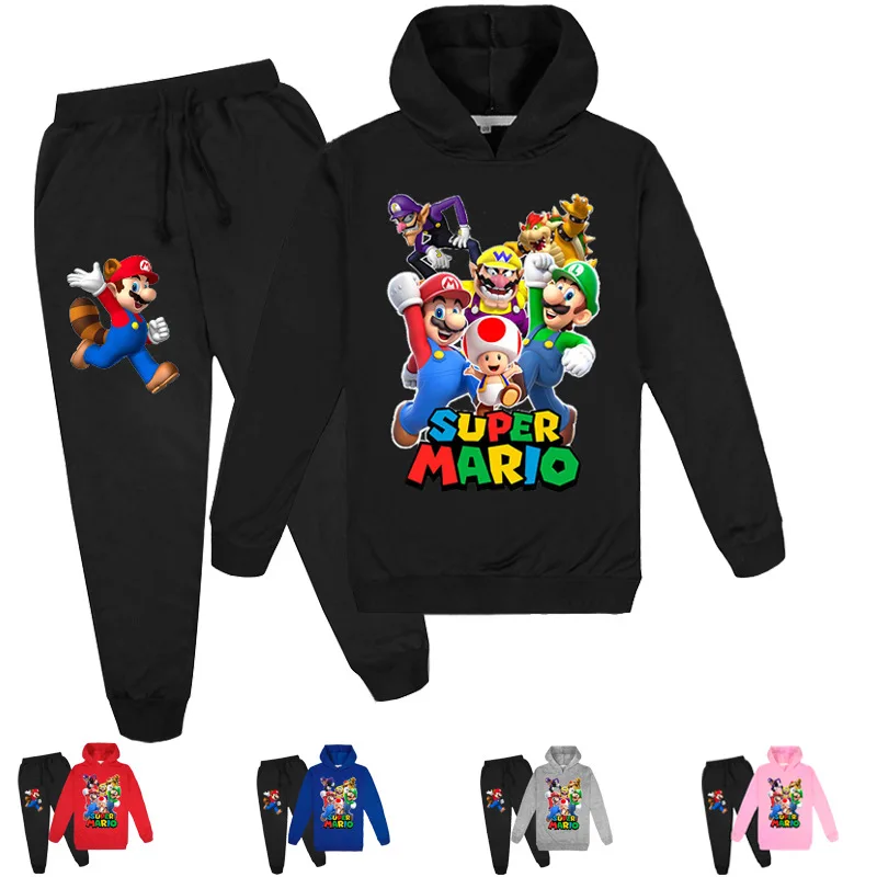 

DLF 2020 New Super Hero Mario Clothes Set Kids Hoodies Trousers 2pcs Sport Suit Baby Girls Boutique Outfits Boys Jogger Set Fall