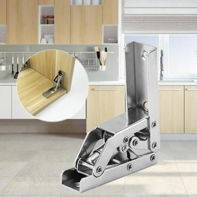 

90 Degree Folding Door/Shelf Hinge Wide Scope of Application Invisible Furniture Rack Bracket Durable Table Holder 165x28x21mm