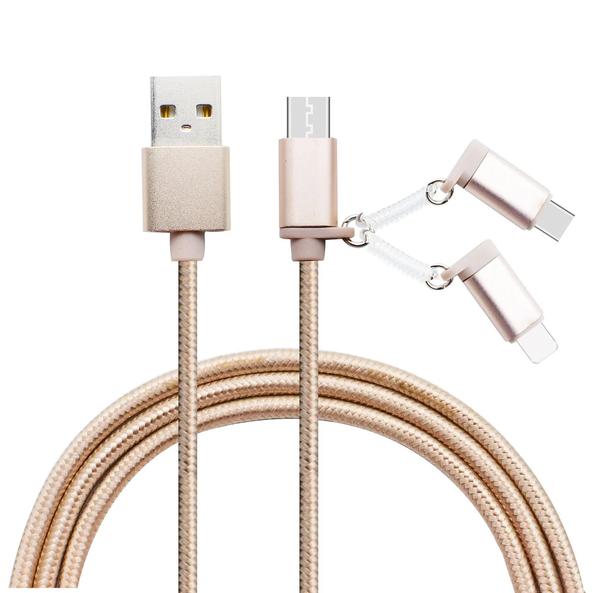 3 в 1 микро USB кабель 1 м Быстрая зарядка кабель для передачи данных типа C для Iphone X samsung S8 Xiaomi Redmi многофункциональная зарядка USB