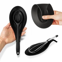 New Silicone Heat Resistant Spoon Shelf Rest Utensil Spatula Holder Gadget Kitchen Storage Tool Scoop Bracket Stand 3