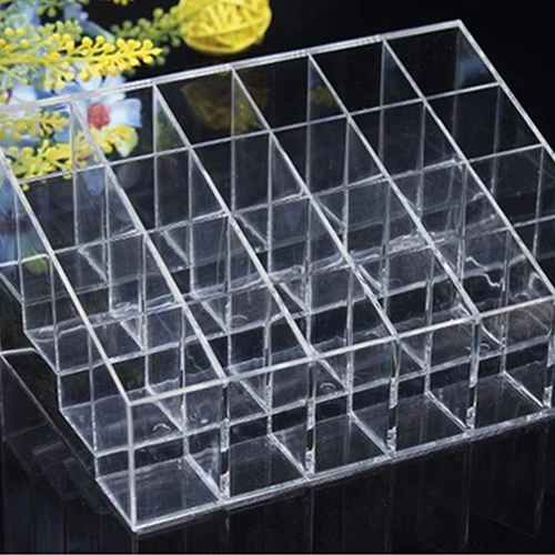 Clear Acrylic 24Lipstick Holder Display Stand Cosmetic Organizer Makeup Case Wonderful lipstick makeup tool display stand holder