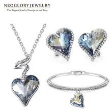 Neoglory autriche cristal strass ensemble de bijoux coeur mariage mariée charme cadeaux danniversaire pour petite amie femmes 2020 nouveau JS4 
